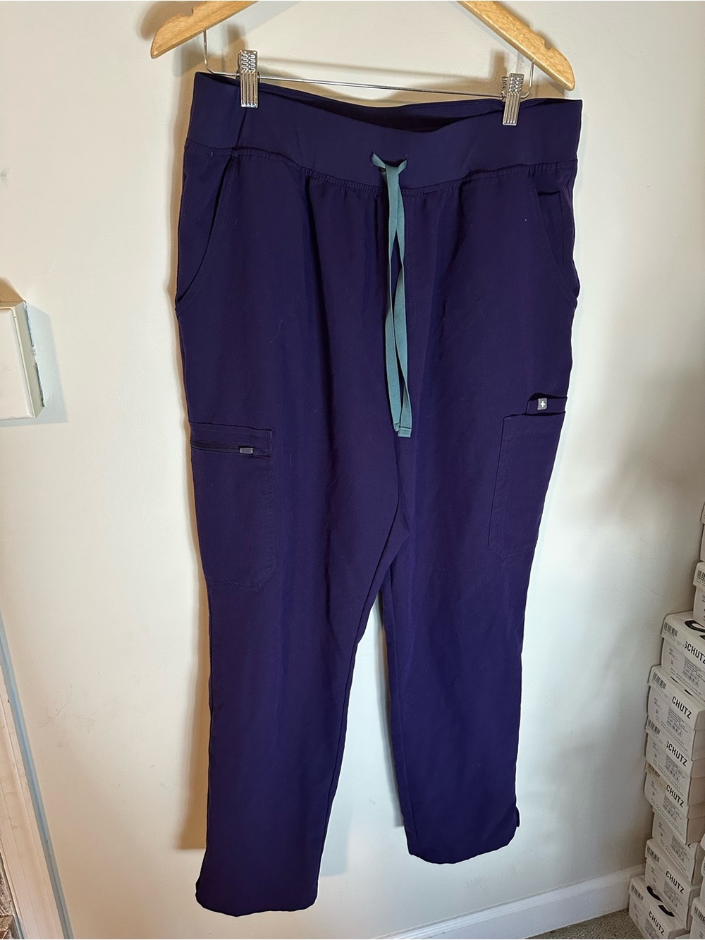 Figs Yola High-Rise Slim Scrub Pant purple jam xxl